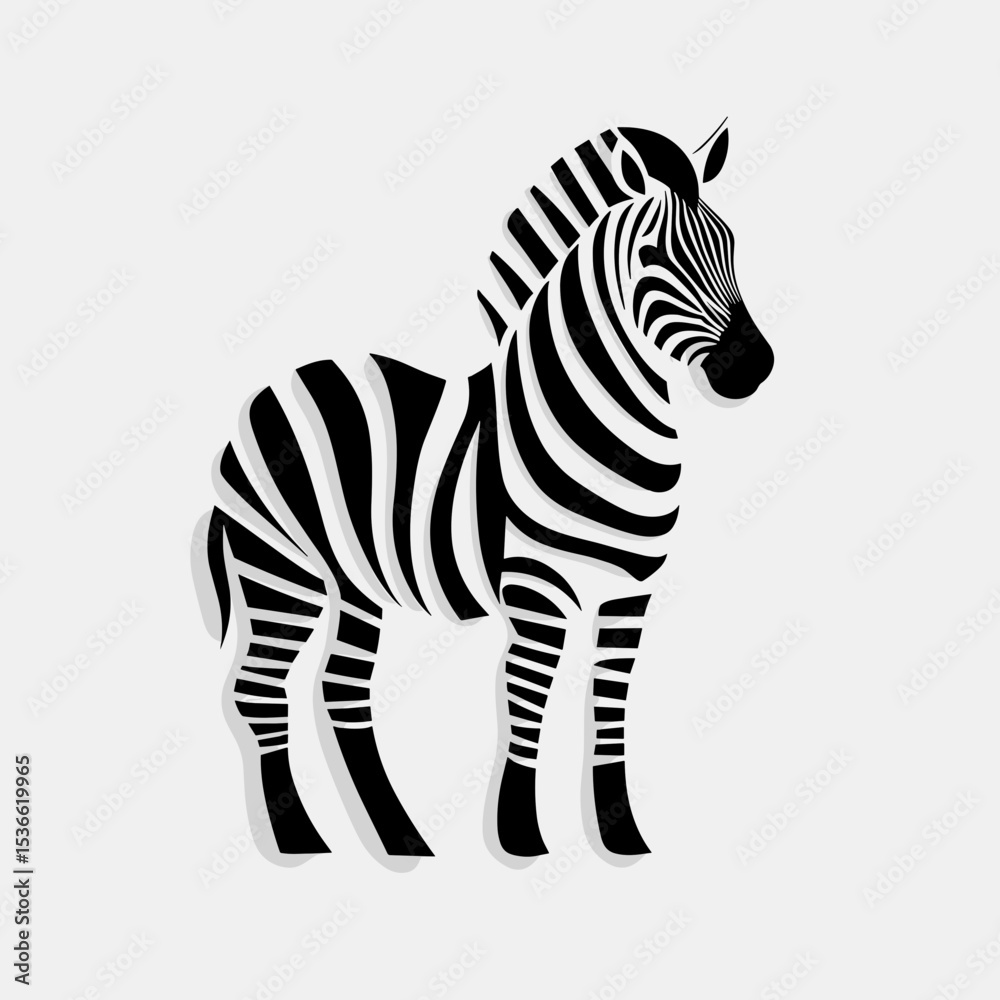 Obraz premium Abstract zebra silhouette in black and white design 