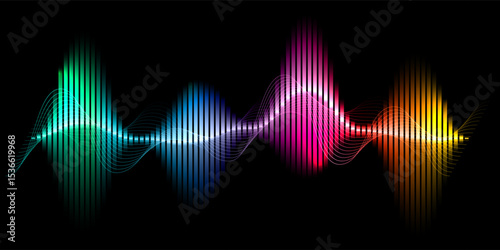 Abstract background with a colourful soundwave design 