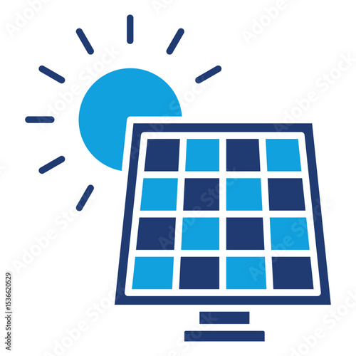 Solar Flat Blue Icon
