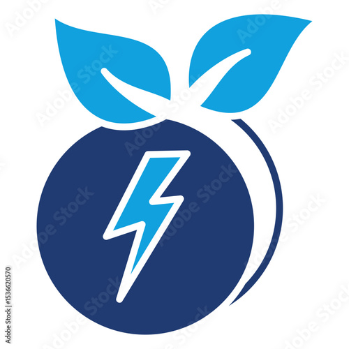 Green Energy Flat Blue Icon