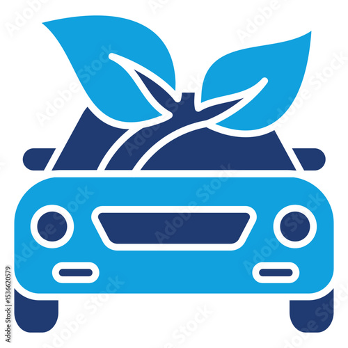 Green Car Flat Blue Icon
