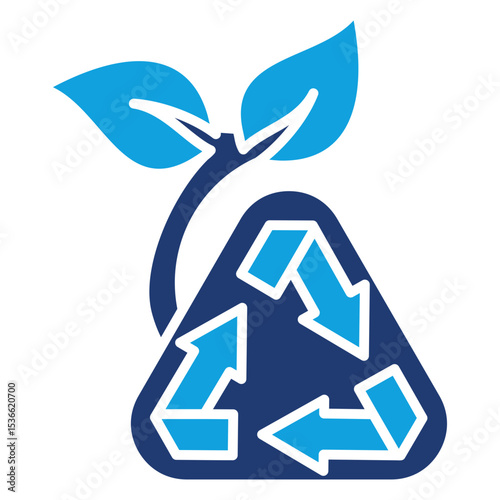 Nature Recycle Flat Blue Icon