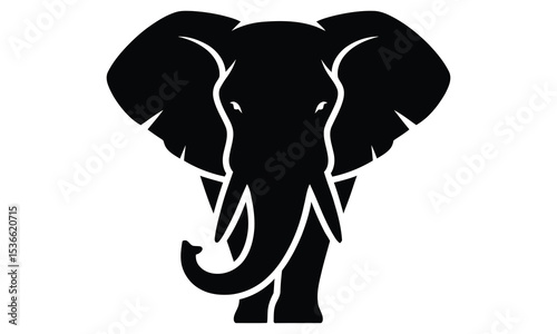 African elephant silhouette head and body