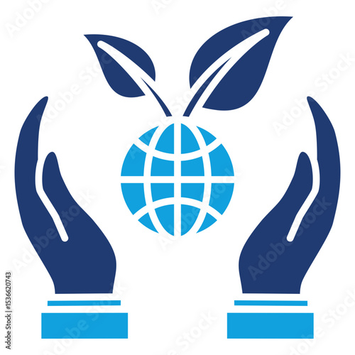 Save Nature Flat Blue Icon