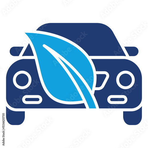 Eco Car Flat Blue Icon