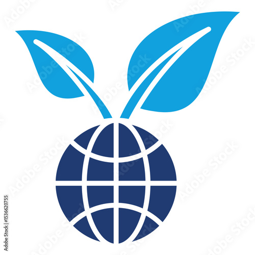 Eco Earth Flat Blue Icon