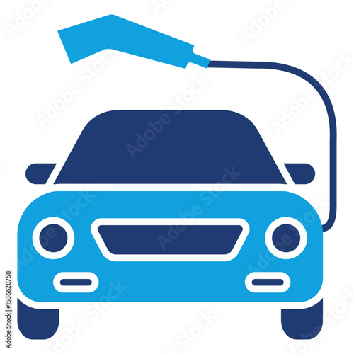 Electric Car Flat Blue Icon
