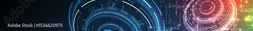 Abstract background. Scientific and technological concept with the use of technical elements formed in the shape of a circle. Vector
