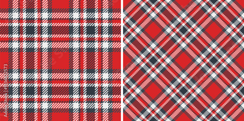 Festive red plaid patterns, classic tartan design. Ideal for holiday backgrounds, textile prints, or cozy winter themes. Versatile and eyecatching texture.