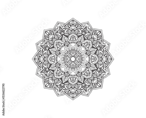 Intricate mandala flower silhouette design
