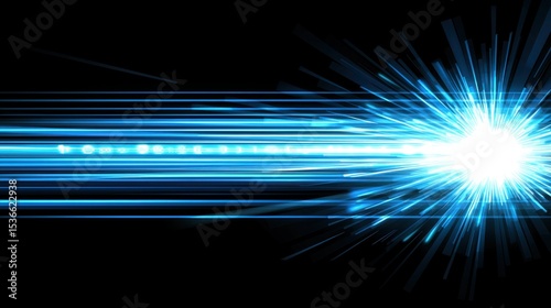 Blue Light Burst Abstract Background for Digital Art and Design