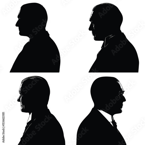 ataturk silhouette set, Black & White silhouette set