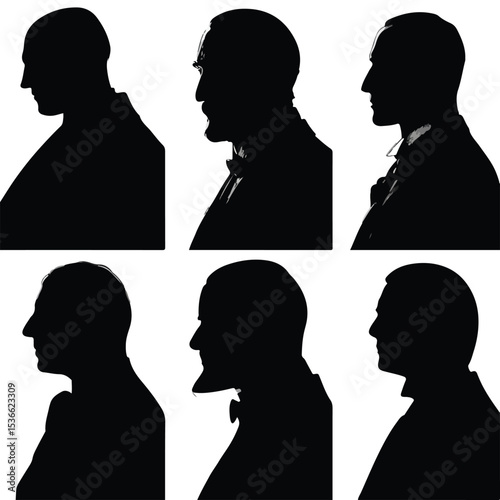 ataturk silhouette set, Black & White silhouette set