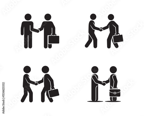 Businessmen handshake deal silhouette