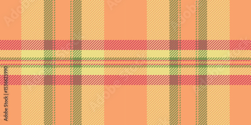 Vibrant autumnal plaid pattern in warm peach, pale yellow, and muted green hues. Perfect for textile design, website backgrounds, or seasonal branding.