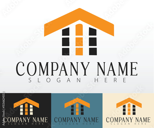 A real estate modern logo design illustration.