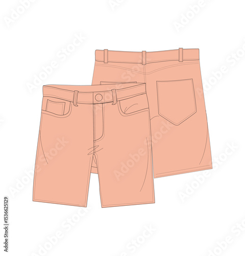 Sketch Style Shorts Vector | Fashion Line Art Illustration.
Hand-drawn style vector sketch of short pants, ideal for editable apparel mockups and design assets