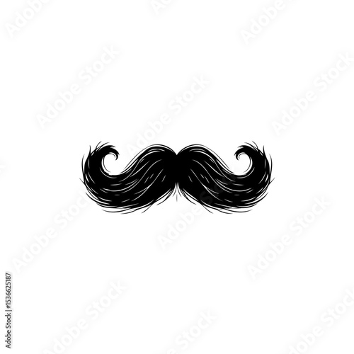 Vintage mustache graphic, a symbol of masculinity and retro style illustration