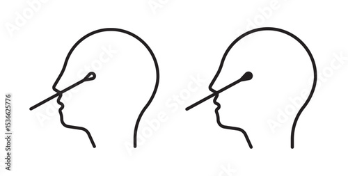 Nasal swab icon Vector illustration in stroke or fill.