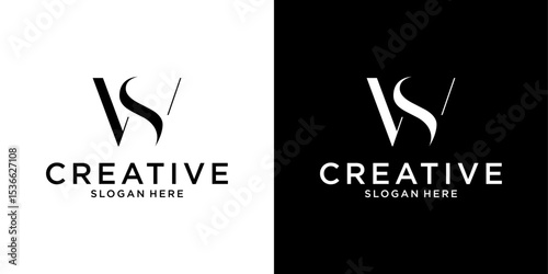 WS or SW initial letter logo design vector template