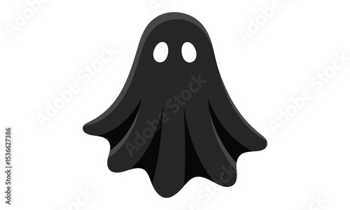 Simple black ghost illustration for halloween