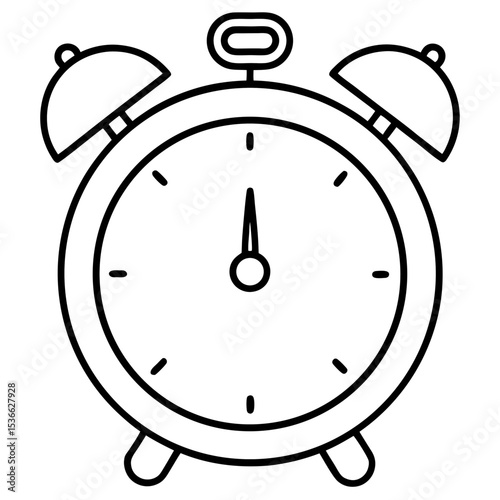 Alarm Clock Vector Illustration | Generative AI & Linocut Silhouette Design