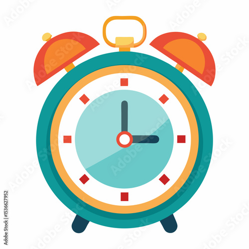 Alarm Clock Vector Illustration | Generative AI & Linocut Silhouette Design
