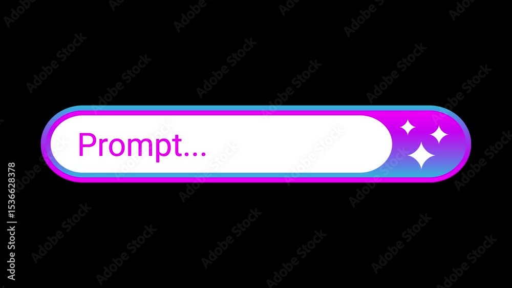 Animated generative AI bar design. Artificial intelligence prompt search field icon
