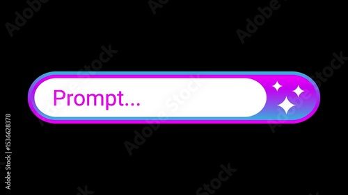 Animated generative AI bar design. Artificial intelligence prompt search field icon