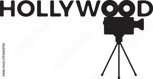 vector illustration of hollywood text 