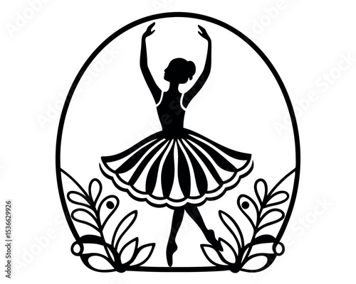 Silhouette of a Girl Dancer Elegant Vector Graphic for Creative Projects
