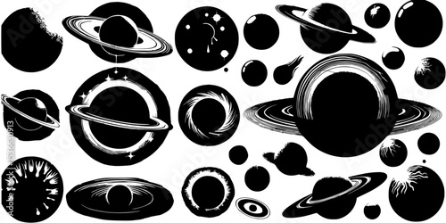 Abstract Black Hole Illustration – Cosmic Space Vortex in Vector SVG