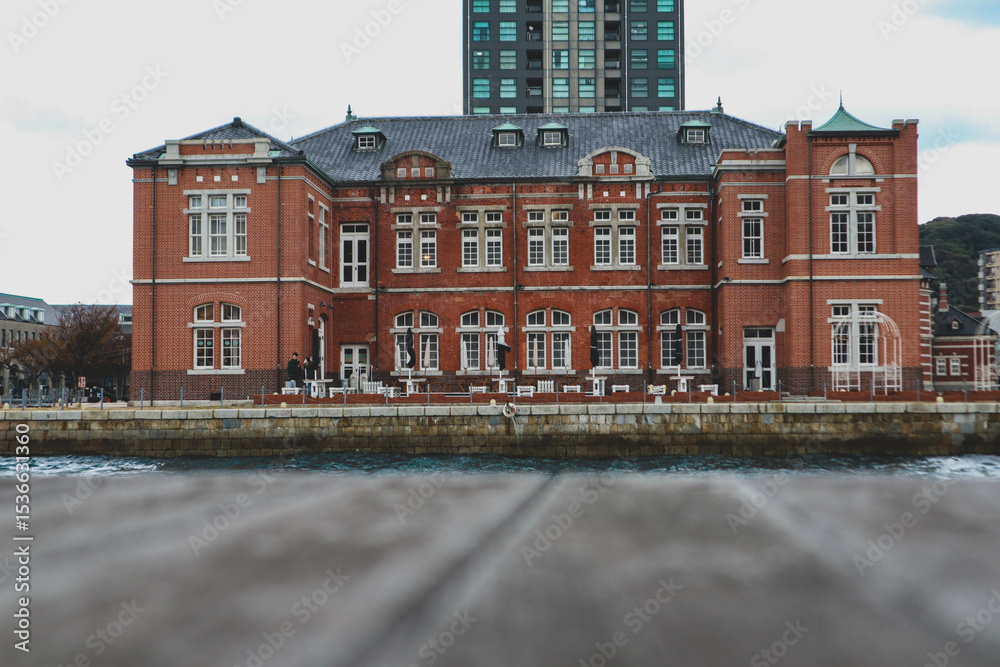 Fototapeta premium Historic Red Brick Building at Moji Port, Kitakyushu, Japan
