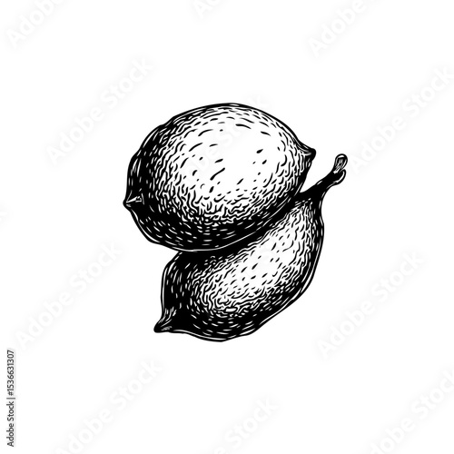 Elegant lemon illustration: A timeless depiction of citrus freshness and zest