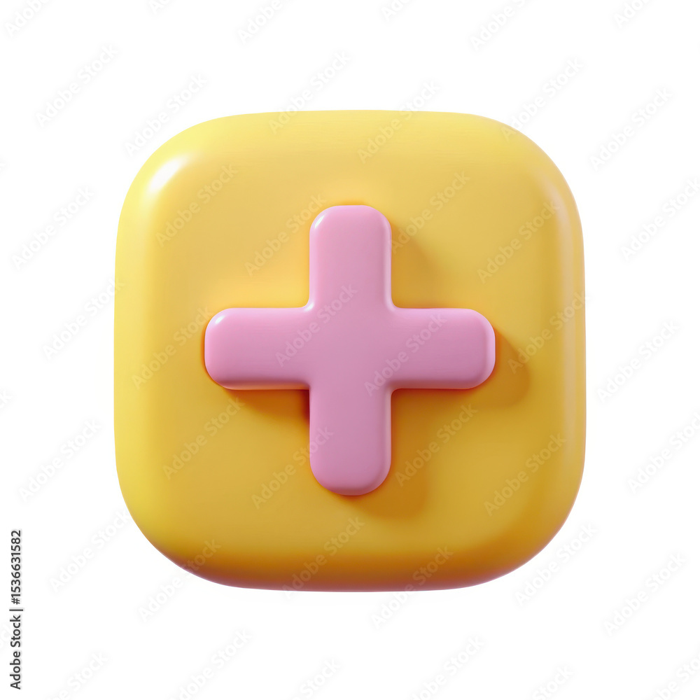 Obraz premium 3d plus icon isolated on white background