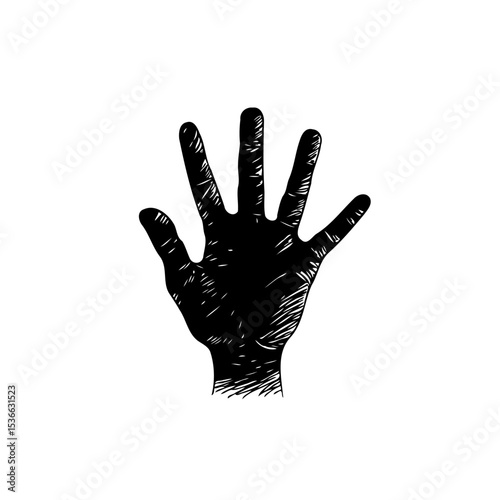 Stylized hand silhouette showcasing fingers, conveying a sense of openness and connectivity