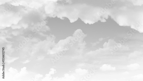 Beautiful morning sky in white colors. Grey storm clouds in sky. Overcast sky, nature abstract background
