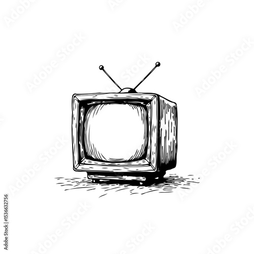 Retro Television Illustration: A Nostalgic Nod to Classic Media Technology
