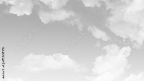 White cumulus clouds. Cloudy sky. White abstract background for design.  Grey storm clouds in sky