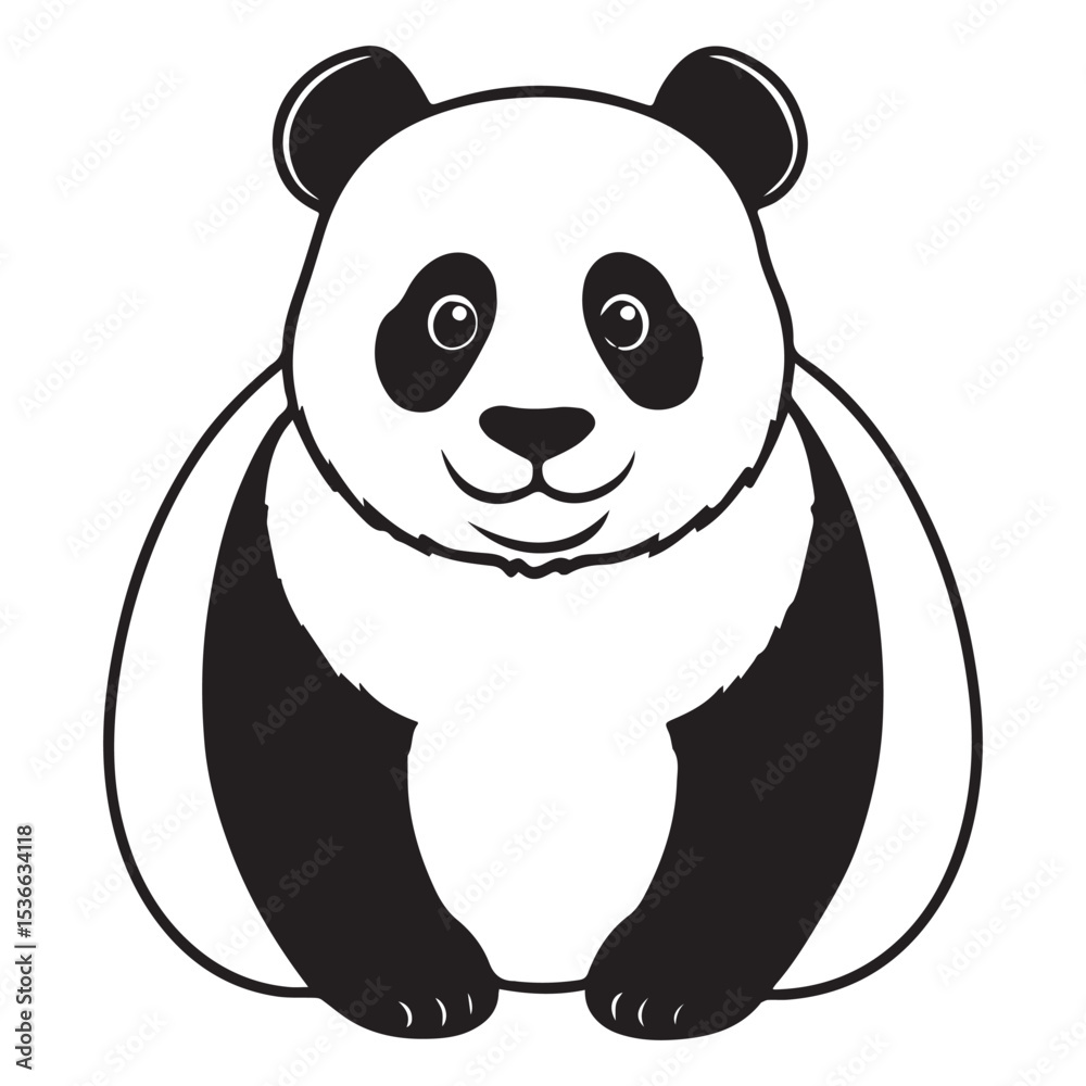 Fototapeta premium panda silhouette vector illustration logo sticker