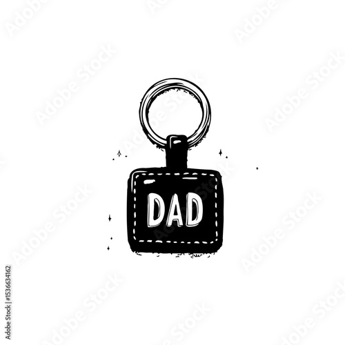 A heartfelt tribute: Illustrated keychain with 'DAD' inscription for loving fathers