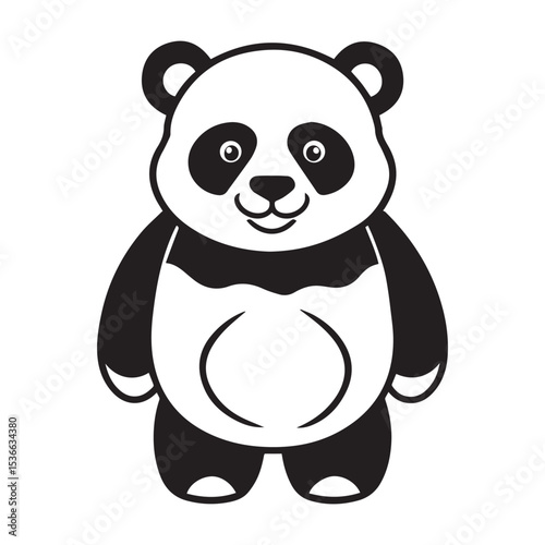panda silhouette vector illustration logo sticker