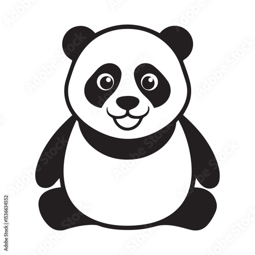 panda silhouette vector illustration logo sticker