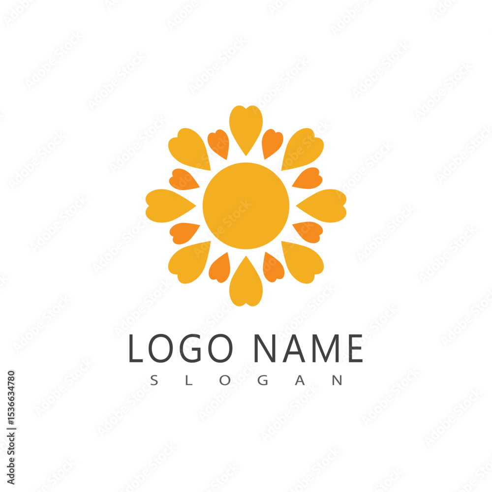Fototapeta premium Sun logo and symbol stylized design