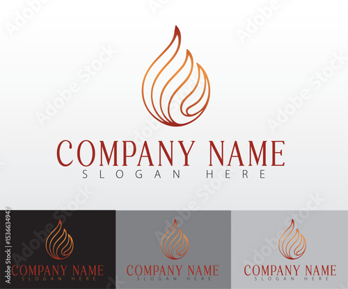A minimalist flame Logo Illustration