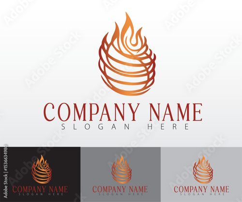 A sleek and simple flame logo design.