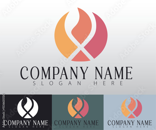 A versatile design that can be used for branding, sports teams, energy companies, or creative businesses.