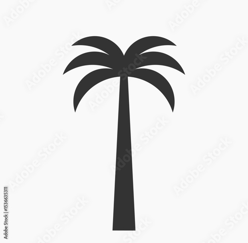 Palm tree icon symbol silhouette. Vector illustration design element.
