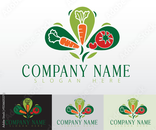 A clean and vibrant vegan food label illustration for product packaging.