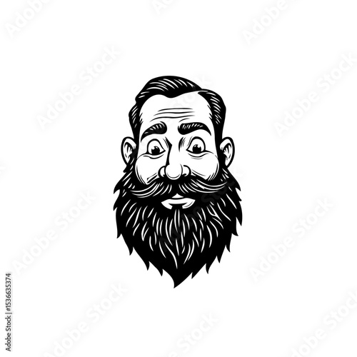 Vintage portrait of a stylish man with a beard in retro black and white